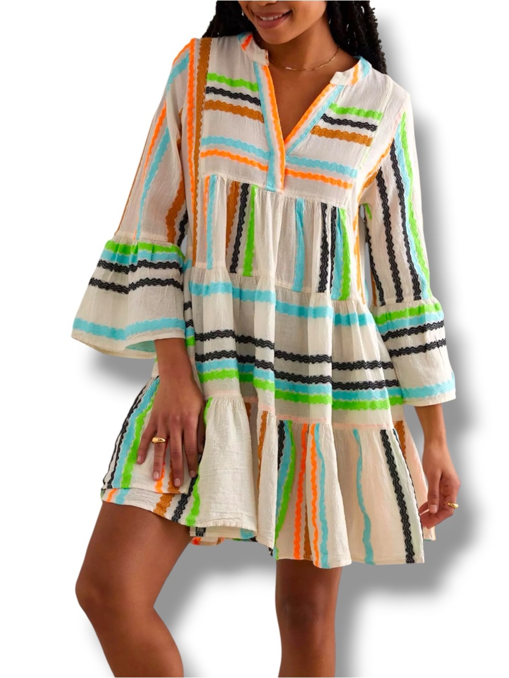 Anthropologie Devotion TWINS Ella Cotton Blend Tiered Mini Dress Size XS